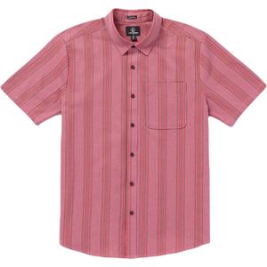 Volcom Newbar Stripe Short Sleeve Overhemd - Washed Ruby