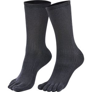 Norfolk Wandelsokken - Antiblaren Teensokken - 40% Bamboe & 40% Katoen - Ademend en Vochtregulerend Teen Sokken - Grijs - Maat 39-42 - Brighton