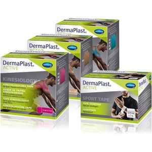 DermaPlast - ACTIVE - Kinesiology Tape - Blauw - Ademend - Waterbestendig