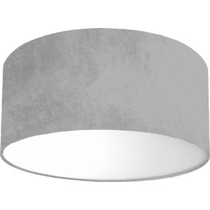 Plafondlamp velours licht grijs - Kinderkamerdecoratie- Lamp voor aan het plafond - Diameter 35cm x 15cm hoog | E27 fitting maximaal 40 watt | Excl. Lichtbron