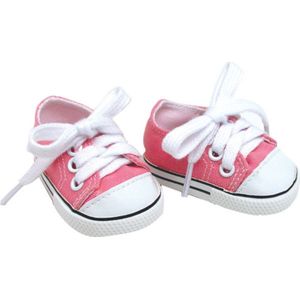 Sophia's by Teamson Kids Poppenkleding voor 45.7 cm Poppen - Canvas-Sneakers - Poppen Accessoires - Lichtroze (Pop niet inbegrepen)