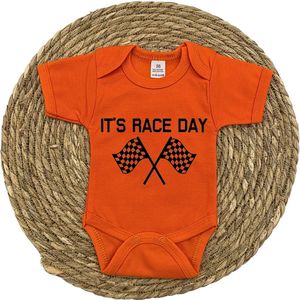 Romper | It's race day - maat 56 - pasgeborene - baby - newborn - formule 1 | oranje