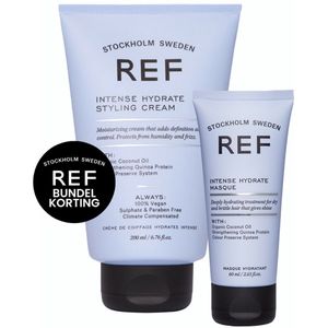 REF Stockholm - Intense Hydrate Styling Cream 200ml+ Hydrate Masque 60ml - Krullen - Styling crème - Leave-in - Hydratatie - Moisture - Haarmasker - Droog Haar