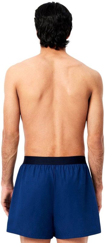 Lacoste heren 3P wijde boxershorts basic stripe blauw