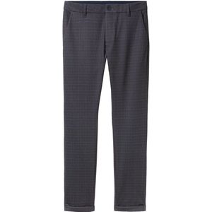 TOM TAILOR Travis Slim chinobroek voor heren, 36762 - Grijs Blauw Check, 28W x 32L