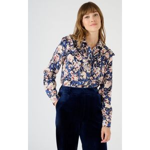 Damart - Blouse met volants in zuivere viscose, Lenzing(TM) EcoVero(TM)* - Dames - Blauw - 40