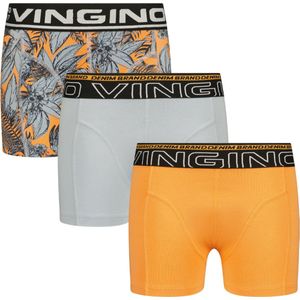 Vingino Boxer B-241-4 Leaf 3 pack Jongens Onderbroek - Soda Orange - Maat S