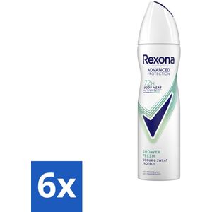 Rexona - Advanced Protection - Deodorant Spray - Shower Fresh - 150 ml - Voordeelverpakking - 6 stuks