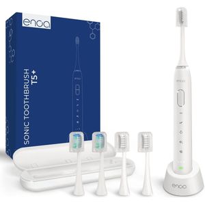 ENOA Sonic elektrische tandenborstel – 31.000 vpm – 5 poetsstanden & 3 intensiteiten – Smart timer 2 min – IPX7 waterdicht – 5 opzetborstels – reisetui – USB-oplaadbaar
