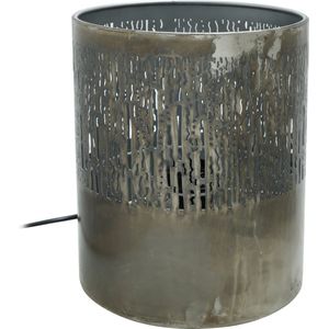 PTMD - Shavi grijs metalen tafellamp maat S diameter 21 - hoogte 25 cm.