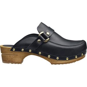 Sanita - Wood-Lillen - Klomp - Zwart - Houten Zool - Siernagels