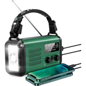 Noodradio - Solar Opwindbaar - 20.000 mAH Powerbank - Geschikt voor iedere situatie - Radio All in 1 pack - Noodpakket voor Avontuur en Oorlog - Nood Radio - Noodrantsoen - Beste Noodradio van 2025!