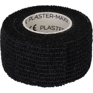 Plastermaxx Pleisters op rol Waterproof - Hypoallergene & elastische pleister - Zwart - werkt zonder lijm - Rekbaar - anti allergisch - latex vrij - absorbeert bloed - afscheurbaar - lengte 450cm x breedte 2,8cm - voor thuis of op reis