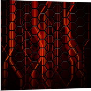 Forex - Rode Honingraat  - 80x80cm Foto op Forex