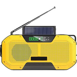 Draagbare Zonne-noodradio met Zaklamp en USB Oplader - 3 Manieren Aangedreven, Waterdicht, Voor Thuis en Buiten
