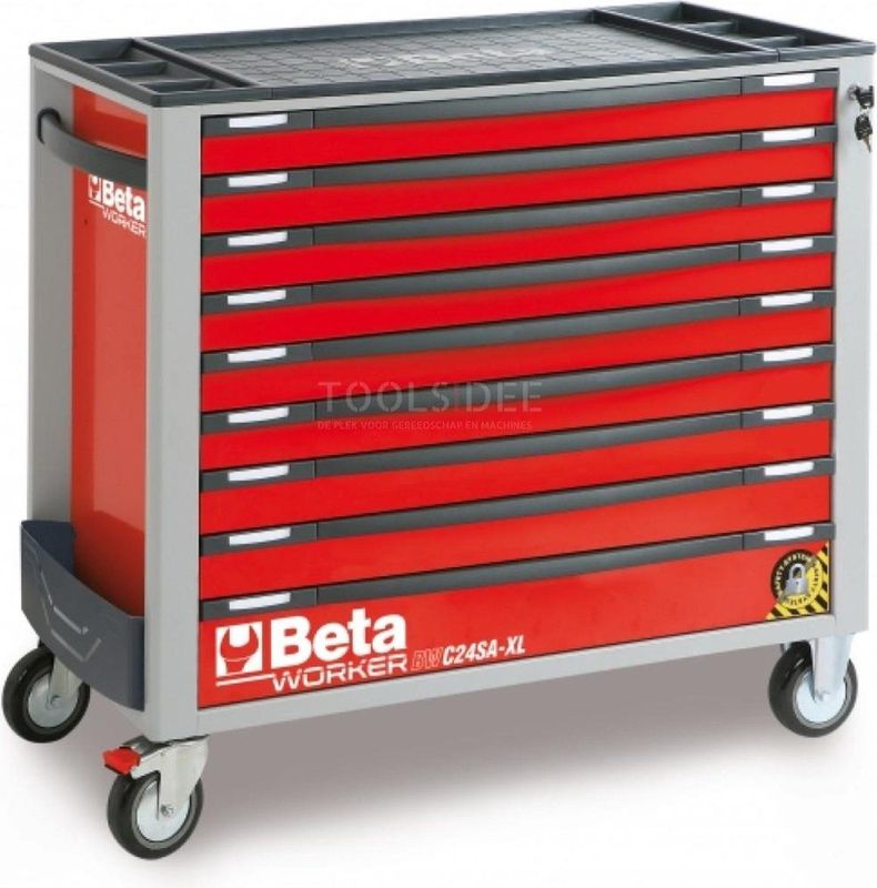 Beta - 2400S XLR9/E-XXL - Gereedschapswagen - Rood - 9 Laden - 614 Delen