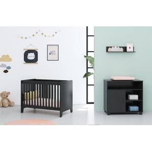 Cabino Complete Babykamer Zoë 2-Delig Babybed & Commode - Zwart