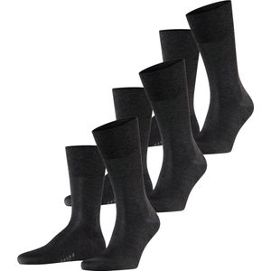 FALKE Tiago 3-Pack eenkleurig fil d'Ecosse katoen multipack sokken heren grijs - maat 47-48