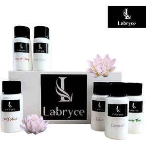 Labryce® Wasparfum Proefpakket 6 x 20 ml - Geconcentreerd - Geurbooster - Lotus & Ylang - Lavendel - Talco - Fresh Laundry - Wild Musk - Groene Thee