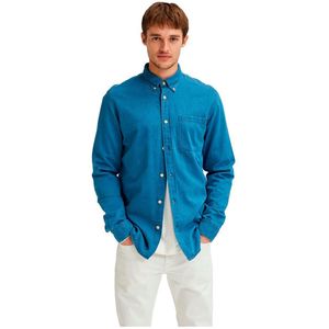 Selected - Denim Overhemd - Blauw - Lange Mouwen - Biologisch Katoen