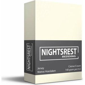 Nightsrest Jersey Hoeslaken - Crème Maat: Lits-jumeaux (160/180x200 cm)
