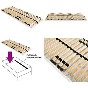 vidaXL Lattenbodem met 28 latten 7 zones 80x200 cm - Bedbodem - Bedbodems - Lattenbodem - Lattenbodems
