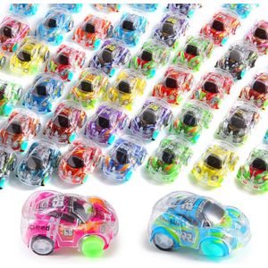 Partizzle 50x Speelgoed Autos - Pull Back Autotjes - Zelfrijdend Auto - Speelgoedauto Uitdeelcadeautjes - Grabbelton Traktatie Cadeautjes voor Kinderen & Peuters - Jongens - 5 cm