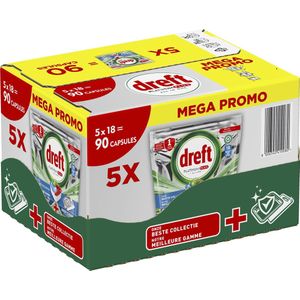 Dreft Platinum Plus All In One Fresh Herbal Breeze - 90 Vaatwascapsules