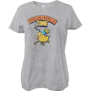 Adventure Time Washed Girly Tee Damen T-Shirt Heathergrey-S