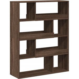 vidaXL - Boekenkast - 100x33x125,5 - cm - bewerkt - hout - bruin - eikenkleurig