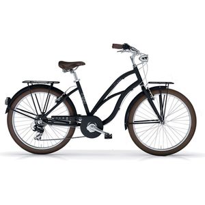 Cruiser fiets Black - Met 7 versnellingen - 26 inch wielmaat - Lowrider - Beach chopper - Herenfiets - Stadsfiets - Framemaat 45cm