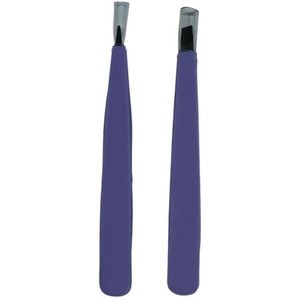 Rojafit - Budget – Pincet set - Punt & Schuin – 9 cm.- set van 2 stuks!!.Paars