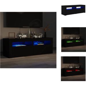 vidaXL TV-meubel RGB LED-verlichting - 120 x 35 x 40 cm - Zwart - Bewerkt hout - Kast