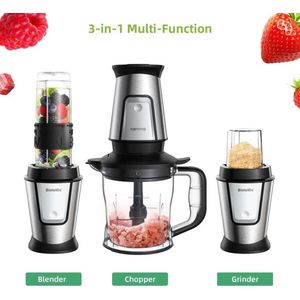 3-In-1 Multifunctionele Keukenmachine - 700W - Draagbare Juicer - Blender - Smoothie Mixer - Droge Molen