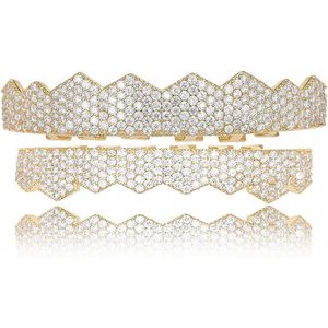 Grill Goud - Diamant - Boven en Onderkant - Grillz - HipHop Tanden - Zirkonia