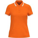 Kariban Gestreepte damespolo korte mouwen K273 - Orange / White - L