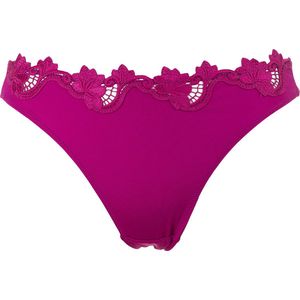 Guy de France - String fuchsia - micro + broderie - L