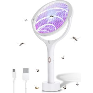 5-in-1 Elektrische vliegenmepper - Draaikop 90° verstelbaar - Vliegen vanger - Muggenvanger - Muggenlamp- Oplaadbaar- Draaibaar - Kantelbaar - UV licht -