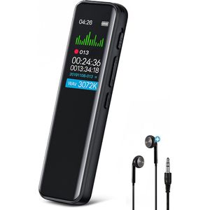 Vesfy - Digitale Voice Recorder - 64GB - Inclusief Oordopjes - USB Oplaadbaar