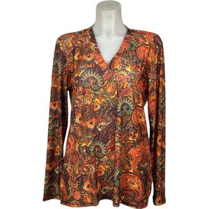Angelle Milan – Travelkleding voor dames – Terracotta blouse – Ademend – Kreukvrij – Duurzame Jurk - In 5 maten - Maat L