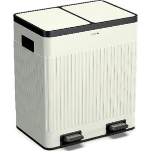 Klarstein Grama 40 - Afvalbak - 40 Liter - Vintage-crème