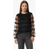 comma - T-Shirt - Lange Mouwen - Streeppatroon