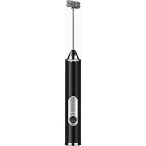 Melkopschuimer - 2 opzetstukken - Elektrische melkopschuimer - 3 snelheden instelbaar - Draagbare elektrische melkopschuimer met USB-opladen - Geschikt voor het kloppen van eieren/koffie/melk - Zwart
