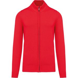 Kariban Heren cardigan met rits K971 - Red - S