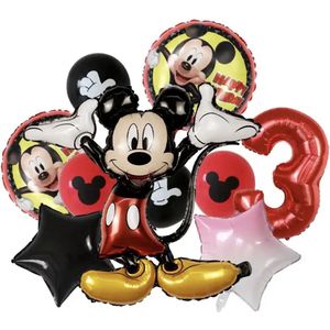 Mickey Mouse - Jomazo - Mickey Mouse folieballonnen met cijfer 4 - Mickey Mouse verjaardag - Kinderverjaardag - Mickey Mouse 4 jaar - Mickey mouse ballon - Disney kinderfeest