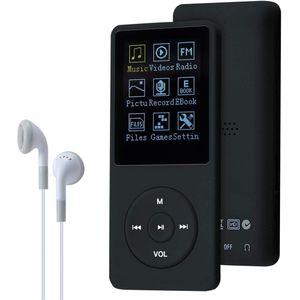 MP3-speler - 8 GB geheugenkaart - Lossless geluid - Voor muziek en opname - Muziekliefhebbers - Zwart - 1 stuk