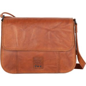 Spikes & Sparrow Medium Crossbodytas / Schoudertas Dames - Leer - Eleanor - Cognac