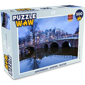 Puzzel Amsterdam - Winter - Water - Legpuzzel - Puzzel 500 stukjes