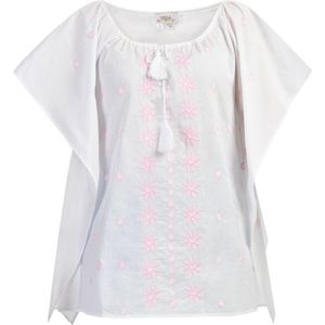 usha - Poncho - Boho - Met Fledermausärmels - Met Stickerei