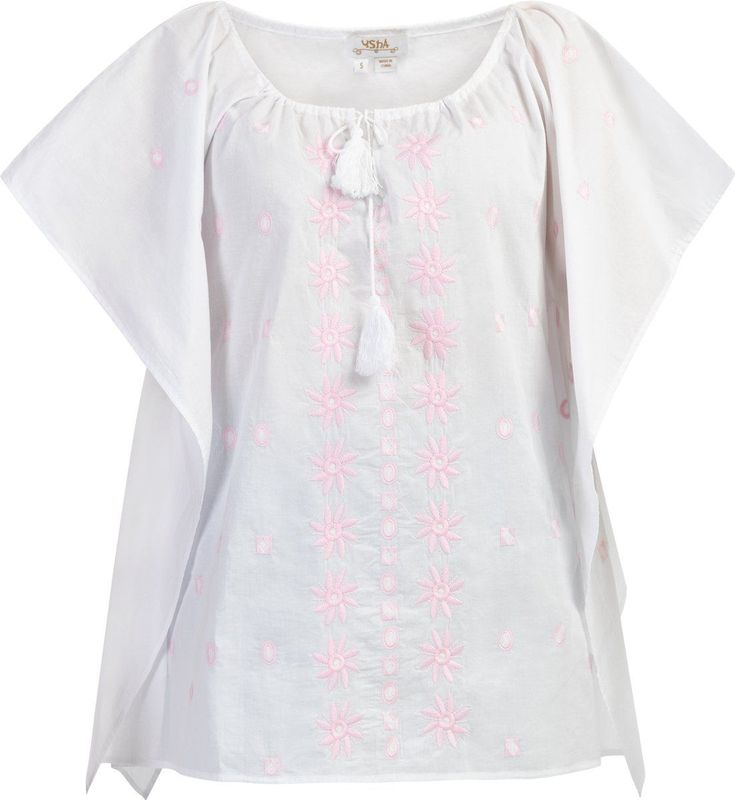 usha - Poncho - Boho - Met Fledermausärmels - Met Stickerei